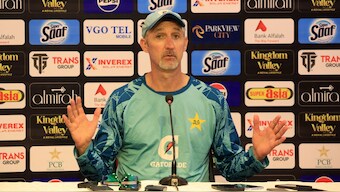 Former Pakistan red-ball coach Jason Gillespie joined his white-ball counterpart Gary Kirsten in resigning less than a year into the role. Image: Reuters