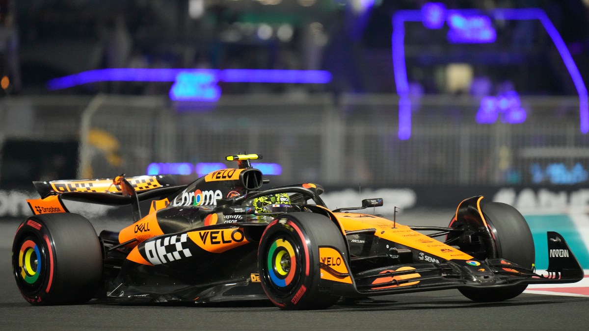 McLaren's Lando Norris steers his car during qualifying for the season-ending Abu Dhabi Grand Prix. AP McLaren's Lando Norris steers his car during qualifying for the season-ending Abu Dhabi Grand Prix. AP