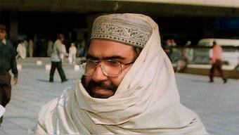 (File) In this January 22, 2000 photo, Masood Azhar, founder of a major Islamic militant group, Jaish-e-Mohammad arrives in Karachi, Pakistan. PTI