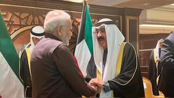 PM Narendra Modi at the opening ceremony of the Arabian Gulf Cup in Kuwait, where he met the Emir of Kuwait Sheikh Meshal Al-Ahmad Al-Jaber Al-Sabah. Image: X / @narendramodi 