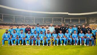 The victorious Mumbai cricket team after beating Madhya Pradesh in the Syed Mushtaq Ali Trophy. Image: X / @MumbaiCricAssoc