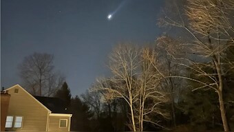The photo provided by Brian Glenn shows what appears to be multiple drones flying over Bernardsville, New Jersey on December 5, 2024. Source: AP.