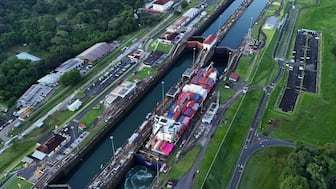 A cargo ship traverses the Agua Clara Locks of the Panama Canal in Colon, Panama, September 2, 2024. File Image/AP