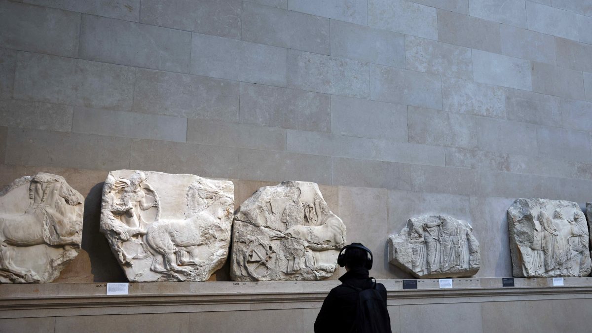 A man views examples of the Parthenon sculptures, sometimes referred to in the UK as the Elgin Marbles, on display at the British Museum in London, Britain. Reuters A man views examples of the Parthenon sculptures, sometimes referred to in the UK as the Elgin Marbles, on display at the British Museum in London, Britain. Reuters