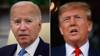 Former US President Joe Biden (L) and US President Donald Trump (R). Reuters