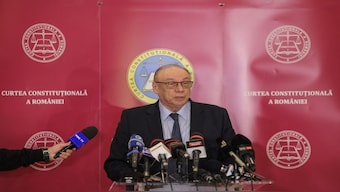Head of the Romanian Constitutional Court Marian Enache announces the validation of the country's presidential election first-round result, following a vote recount, in Bucharest, Romania, on Monday. Reuters