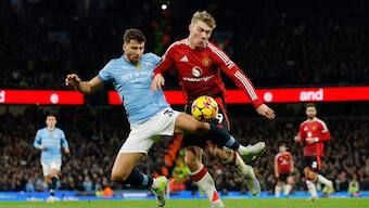 Ruben Dias suffered injury during Sunday's 2-1 loss to Manchester United. Image: Reuters
