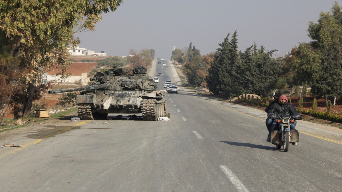A motorcycle passes a tank, after rebels led by HTS have sought to capitalize on their swift takeover of Aleppo in the north and Hama in west-central Syria by pressing onwards to Homs, in Hama, Syria on Friday. Reuters  A motorcycle passes a tank, after rebels led by HTS have sought to capitalize on their swift takeover of Aleppo in the north and Hama in west-central Syria by pressing onwards to Homs, in Hama, Syria on Friday. Reuters