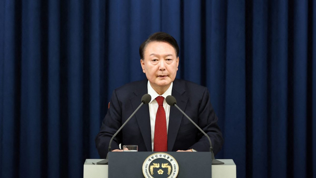 South Korean President Yoon Suk Yeol delivering a speech to declare martial law in Seoul. Source: South Korean Presidential Office | AFP. South Korean President Yoon Suk Yeol delivering a speech to declare martial law in Seoul. Source: South Korean Presidential Office | AFP.