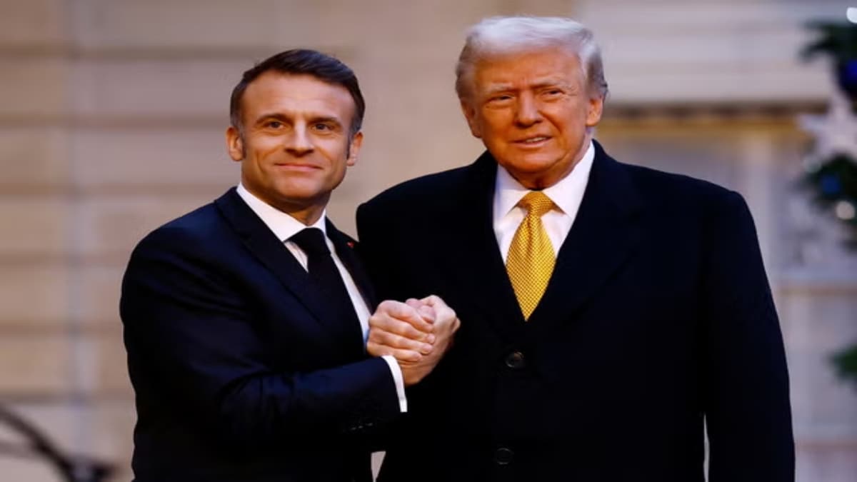 Push & Pull: Trump, Macron's awkward handshake saga continues, leaving netizens in splits | Watch