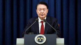 South Korean President Yoon Suk Yeol delivers a speech to declare martial law, Seoul, South Korea, December 3, 2024. Reuters/File Photo
