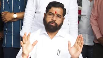 Maharashtra caretaker CM Eknath Shinde addresses a press conference in Satara, December 1, 2024. PTI