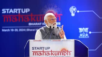 PM Narendra Modi at an event in Prayagraj. PTI