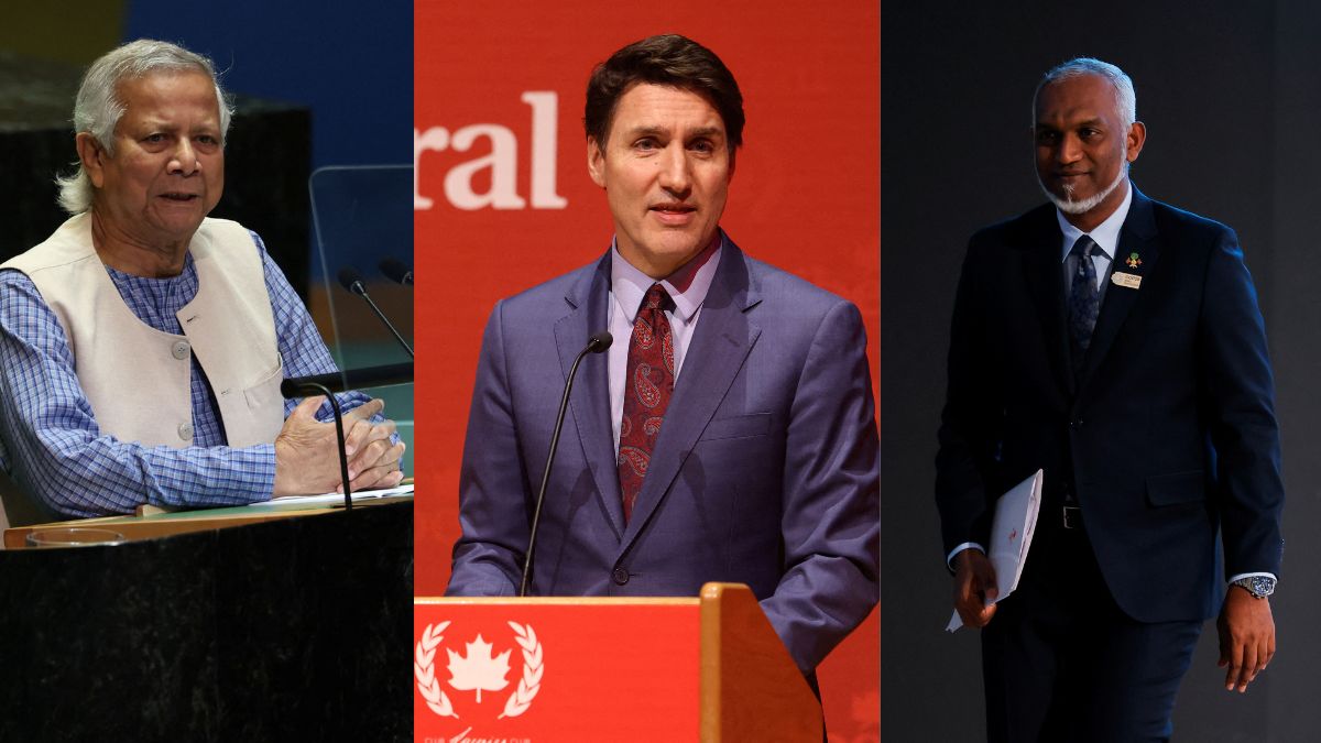 Muhammad Yunus, Justin Trudeau and Mohamed Muizzu. Reuters Muhammad Yunus, Justin Trudeau and Mohamed Muizzu. Reuters