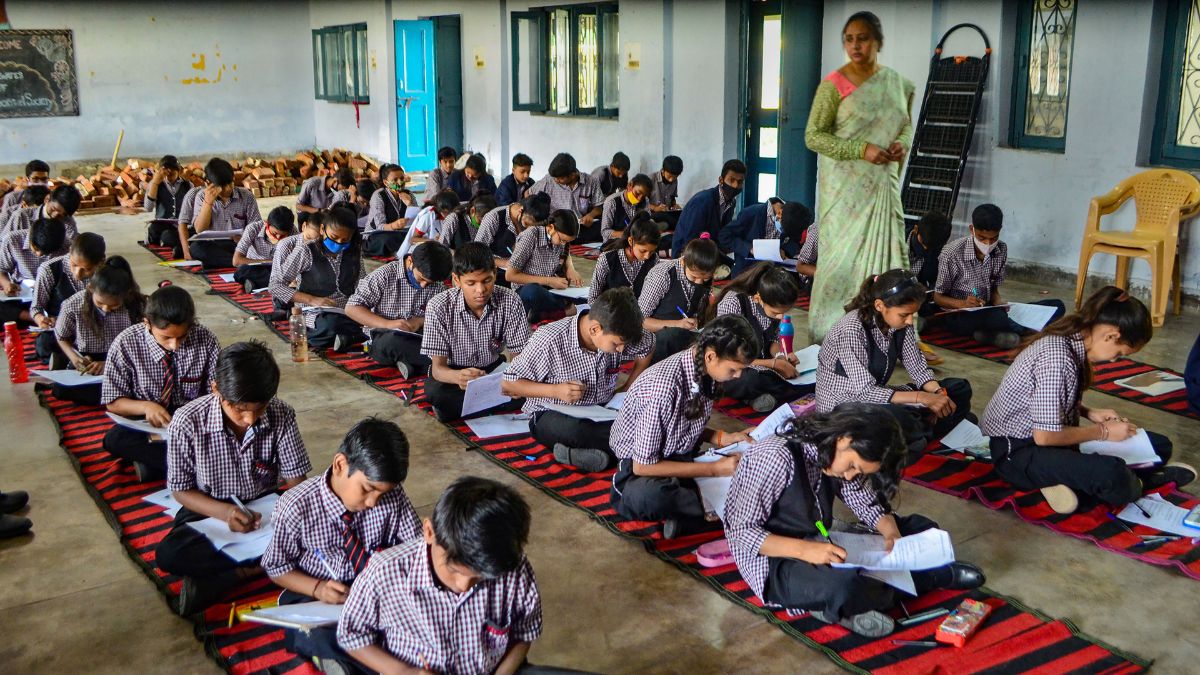 Students appear for exams at a school in Gurugram. PTI/File Photo
 Students appear for exams at a school in Gurugram. PTI/File Photo