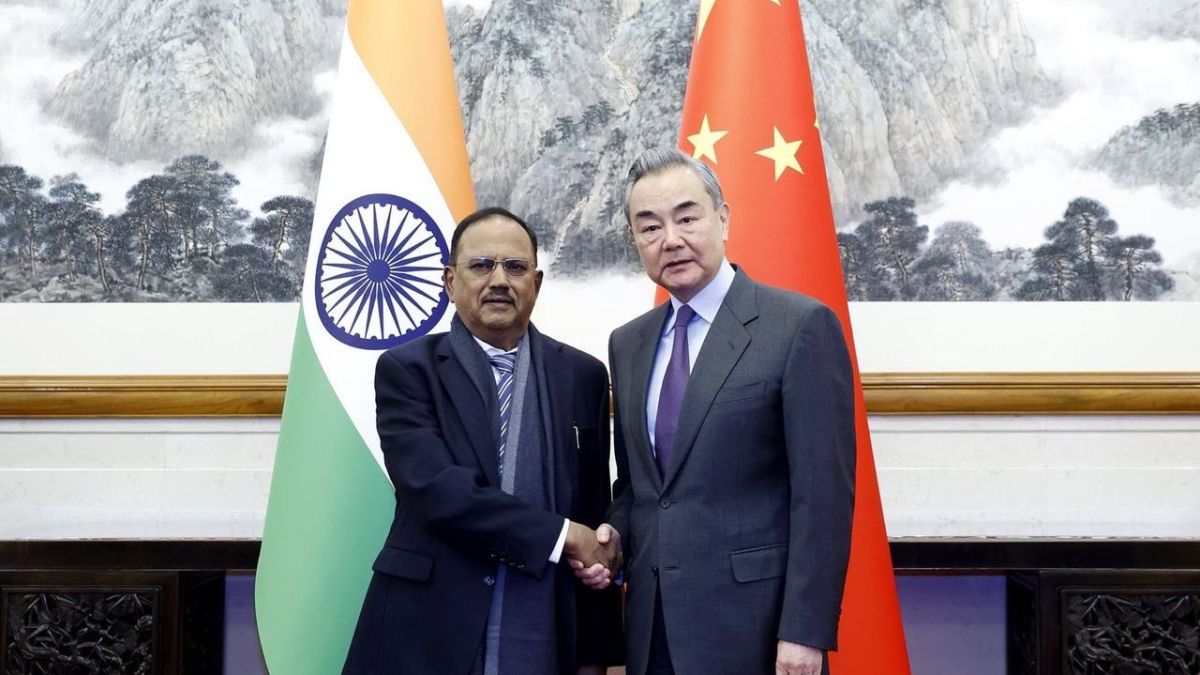 National Security Advisor Ajit Doval and Chinese Foreign Minister Wang Yi met on Wednesday for the 23rd round of Special Representatives talks. Image courtesy: X/@EOIBeijing
National Security Advisor Ajit Doval and Chinese Foreign Minister Wang Yi met on Wednesday for the 23rd round of Special Representatives talks. Image courtesy: X/@EOIBeijing