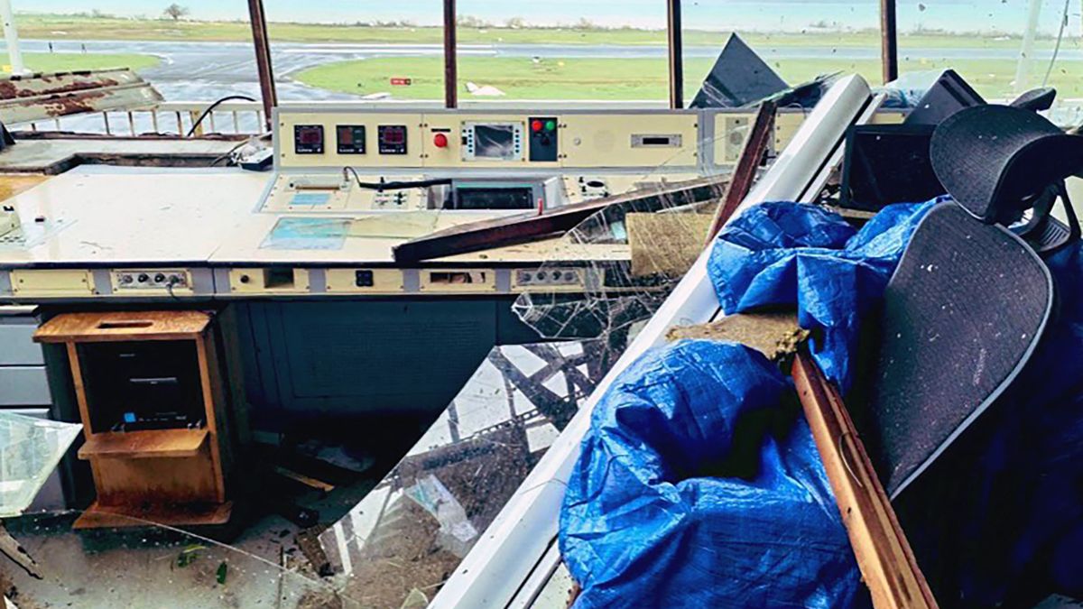 This handout photograph taken and released by the General Direction of the civil aviation on December 14, 2024 shows damage in the control tower at the Dzaoudzi–Pamandzi Marcel Henry International Airport, hours after Cyclone Chido batterred the French Indian Ocean island of Mayotte with winds of up to 220 kilometres (137 miles) per hour. AFP This handout photograph taken and released by the General Direction of the civil aviation on December 14, 2024 shows damage in the control tower at the Dzaoudzi–Pamandzi Marcel Henry International Airport, hours after Cyclone Chido batterred the French Indian Ocean island of Mayotte with winds of up to 220 kilometres (137 miles) per hour. AFP