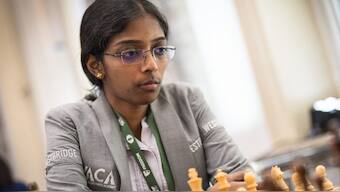 India's R Vaishali has qualified for the quarter-finals of the 2024 World Blitz Championship in New York. Image: X / @FIDE_chess 
