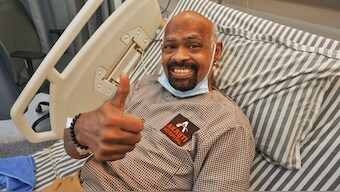 Former India cricketer Vinod Kambli is all smiles after he was declared in a stable condition on Tuesday. PTI  