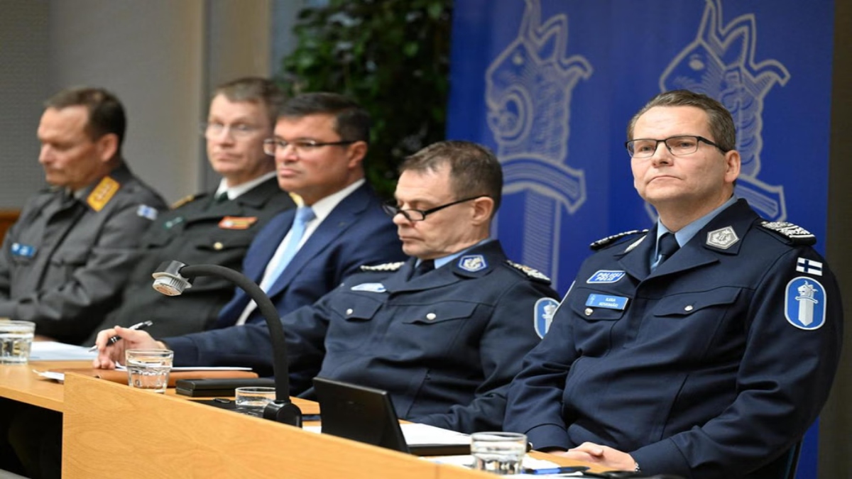 Finnish officials from the police and the National Bureau of Investigation delivering a press conference on the cable damage, on Dec 26 in Helsinki. Reuters Finnish officials from the police and the National Bureau of Investigation delivering a press conference on the cable damage, on Dec 26 in Helsinki. Reuters