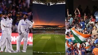Over 50,000 fans attended Day 1 of the day-night Test in Adelaide and created a party atmosphere. Image: AP/AFP  

