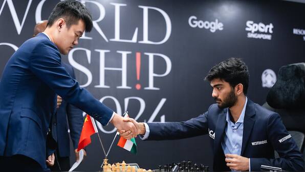 D Gukesh vs Ding Liren Game 8: Gukesh rejects draw before sharing points with world chess champion