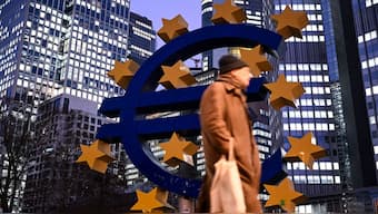 View of the Euro currency sign in front of the former European Central Bank (ECB) building on December in Frankfurt. It was on January 1, 1999 that the new currency made its debut in Europe. AFP