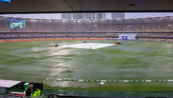 Brisbane weather forecast: Play on Day 1 of IND vs AUS 3rd Test has been stopped due to rain. Image: AP