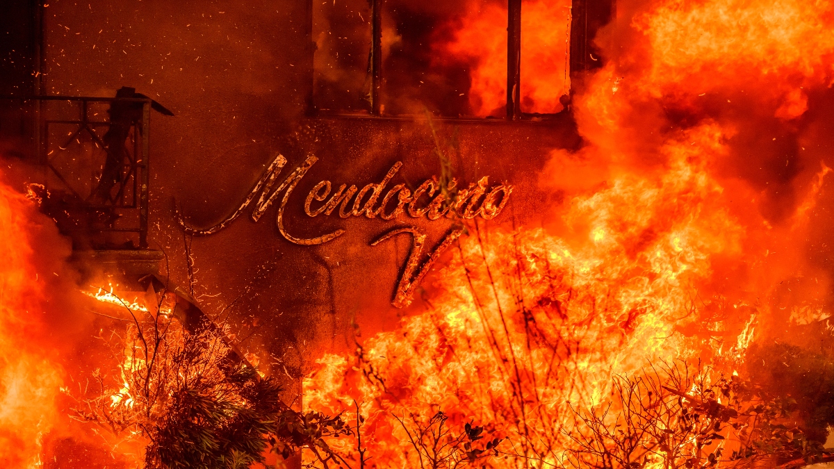 An apartment building burns during the Eaton fire in the Altadena area of Los Angeles county, California on January 08, 2025. AFP An apartment building burns during the Eaton fire in the Altadena area of Los Angeles county, California on January 08, 2025. AFP