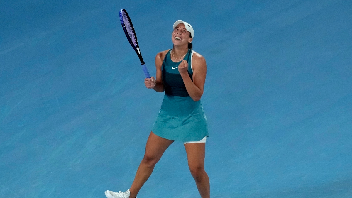 Madison Keys celebrates beating Iga Swiatek in the semi-final of the Australian Open. AP Madison Keys celebrates beating Iga Swiatek in the semi-final of the Australian Open. AP