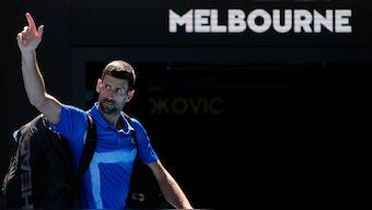 Novak Djokovic was booed by the crowd in Melbourne after withdrawing from the Australian Open semi-final against Alexander Zverev. AP 