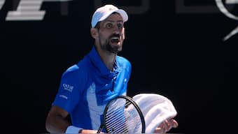 Novak Djokovic lost the first set of the Australian Open semi-final against Alexander Zverev, soon after which he retired due to injury. AP 