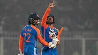 Abhishek Sharma smashed quickfire 79 as India defeated England by 7 wickets in Kolkata. Image: AP
