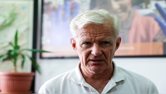 Jan Egeland, Secretary-General of the Norwegian Refugee Council (NRC), speaks during an interview with Reuters in Sin El Fil, Lebanon on April 26, 2024. Reuters File 