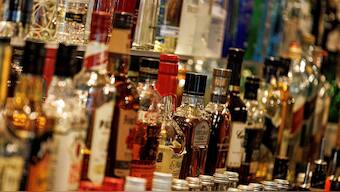 Bottles of alcoholic drinks are displayed at the Sausalitos bar in Munich, Germany, June 21, 2022. File Image/Reuters