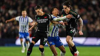 Arsenal were held to a 1-1 draw against Brighton in the Premier League on Saturday. AP 