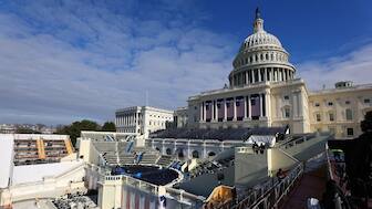 A general view shows the West Front of the US Capitol building on the day it was announced US President-elect Donald Trump's inauguration is being moved indoors due to dangerously cold temperatures expected on Monday, in Washington, US, January 17, 2025. File Image/Reuters