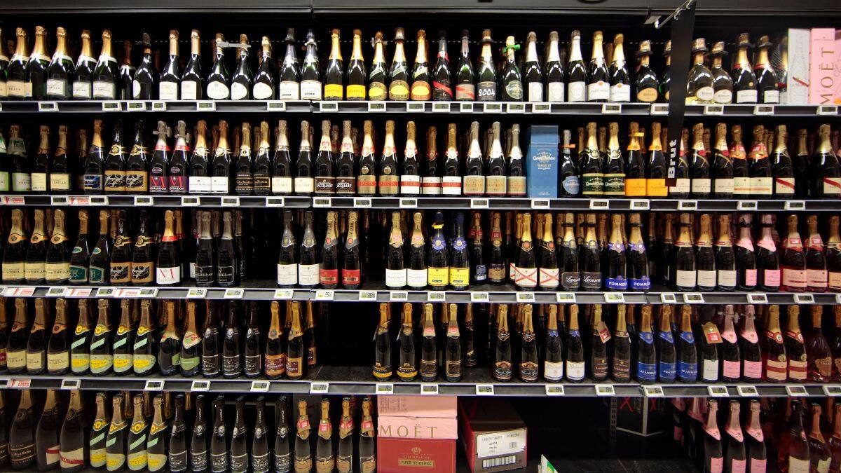 Bottles of Champagne are displayed at an Auchan supermarket in Nice, France, March 14, 2016. File Image/Reuters