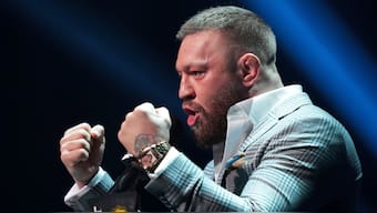 Irish UFC star Conor McGregor has not had a fight since suffering a leg injury in 2021. AP