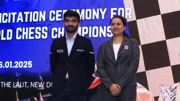 D Gukesh awarded Rs 1 crore by All India Chess Federation; Koneru Humpy gets Rs 50 lakh for women's world rapid title