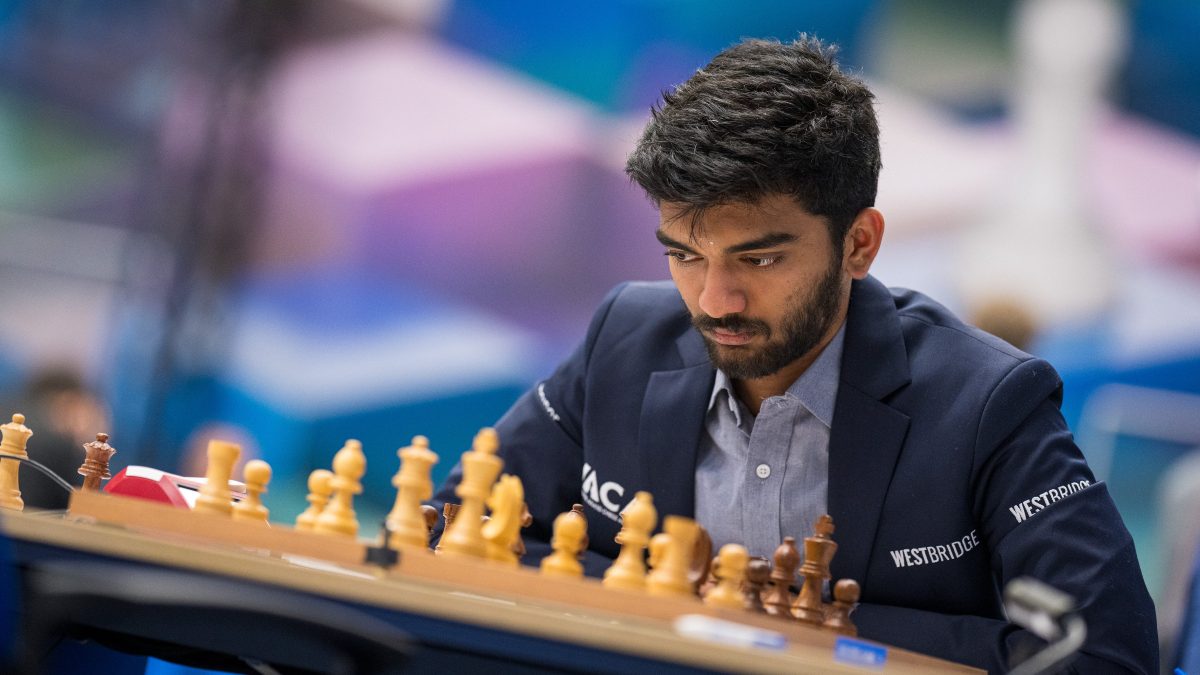 Unbeaten D Gukesh has won five out of 10 matches in Tata Steel Chess 2025. Image: Tata Stel Chess on X
Unbeaten D Gukesh has won five out of 10 matches in Tata Steel Chess 2025. Image: Tata Stel Chess on X
