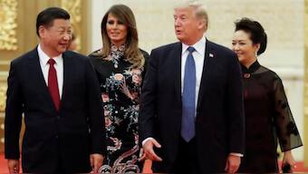 Donald Trump with China's President Xi Jinping at the Great Hall of the People in Beijing, China, November 9, 2017. Source: Reuters | File. 