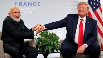 US President Donald Trump and Indian Prime Narendra Modi photographed during a meeting in 2019. File Image / Reuters 