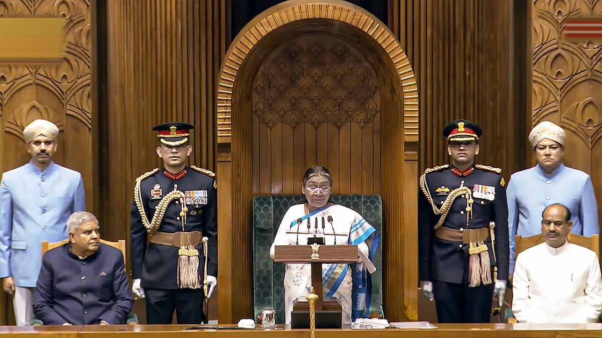 President Droupadi Murmu addresses joint session of the Indian parliament. X - @rashtrapatibhavan President Droupadi Murmu addresses joint session of the Indian parliament. X - @rashtrapatibhavan