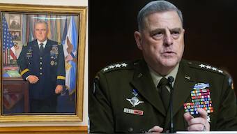 Pentagon removes portrait of retired General Milley. AP / X