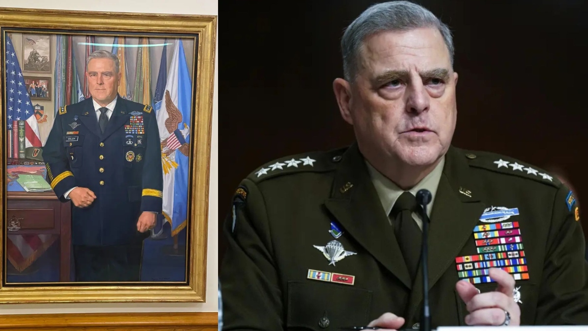 Pentagon removes portrait of retired General Milley. AP / X Pentagon removes portrait of retired General Milley. AP / X