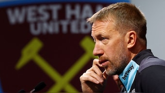 Graham Potter will aim to revive West Ham's fortunes who are 14th in the Premier League table. Image: Reuters 