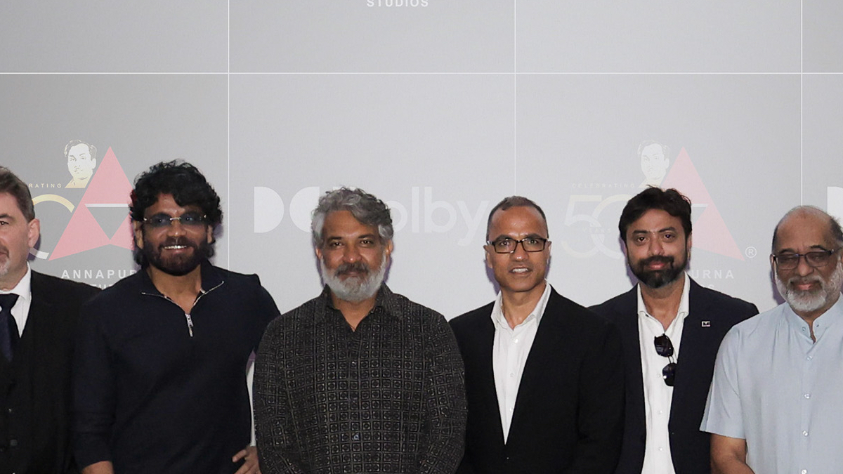 SS Rajamouli Unveils India’s First Dolby Certified Postproduction Facility for Cinema & Home at Nagarjuna’s Annapurna Studios SS Rajamouli Unveils India’s First Dolby Certified Postproduction Facility for Cinema & Home at Nagarjuna’s Annapurna Studios