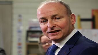 Ireland's Tanaiste (Deputy Prime Minister) and leader of Fianna Fail, Micheal Martin speaks to the media after voting at a polling station in St. Anthony's Boys National school, during Ireland's general election, in Cork, Ireland, on November 29, 2024. Reuters File