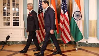 In this image posted by @DrSJaishankar via X on January 22, 2025, External Affairs Minister S Jaishankar with US Secretary of State Marco Rubio during a meeting, in Washington DC. @DrSJaishankar via PTI